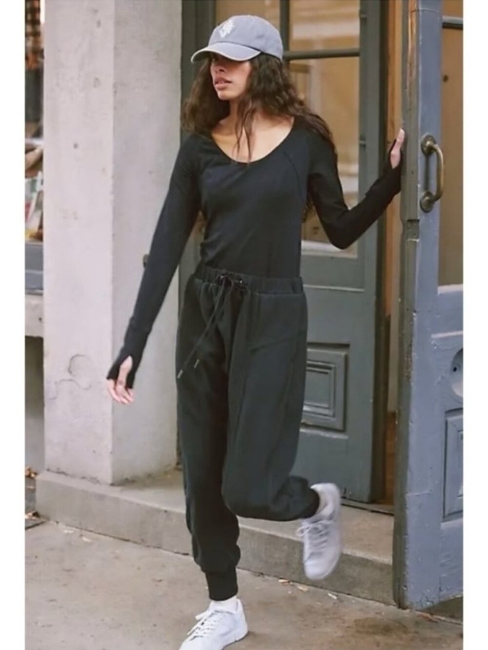 New Free People FP Movement Make It Count Onesie Long Sleeve Black Medium - WOT